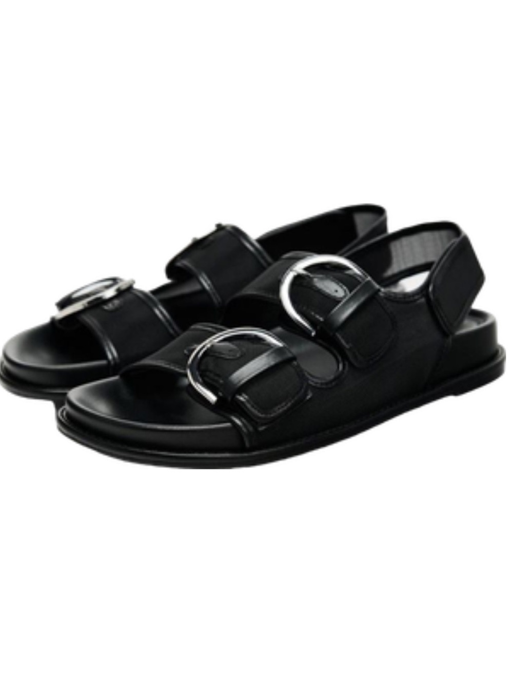 Zara Black Double-Buckle Strap Sandals